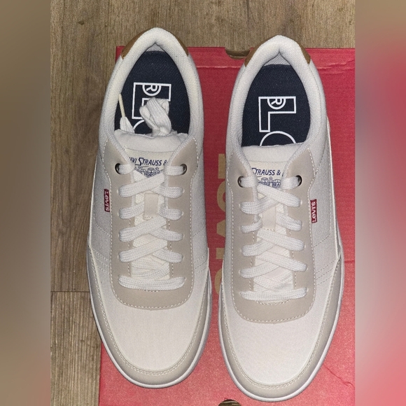 Levi’s Aden White Natural Canvas Sneakers Men’s 11 | NIB - Picture 8 of 14